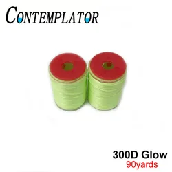 300D 90yards 1pc Fly Tying Thread High Tensile Glow Floss For Streamer Pike Luminous Green Line Body Wraping Fly Tying Materials