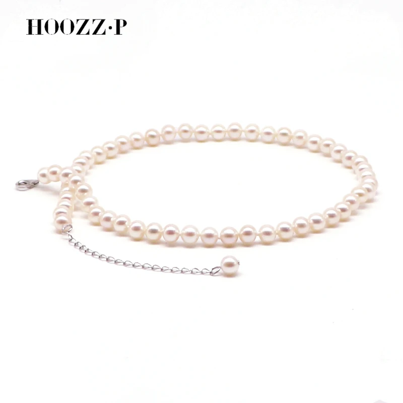 

HOOZZ.P Youth Pearl Necklace 5-5.5 mm Size Baby Beads AAAA Quality Freshwater White Pearls 925 Sterling Silver Adjustable Chain