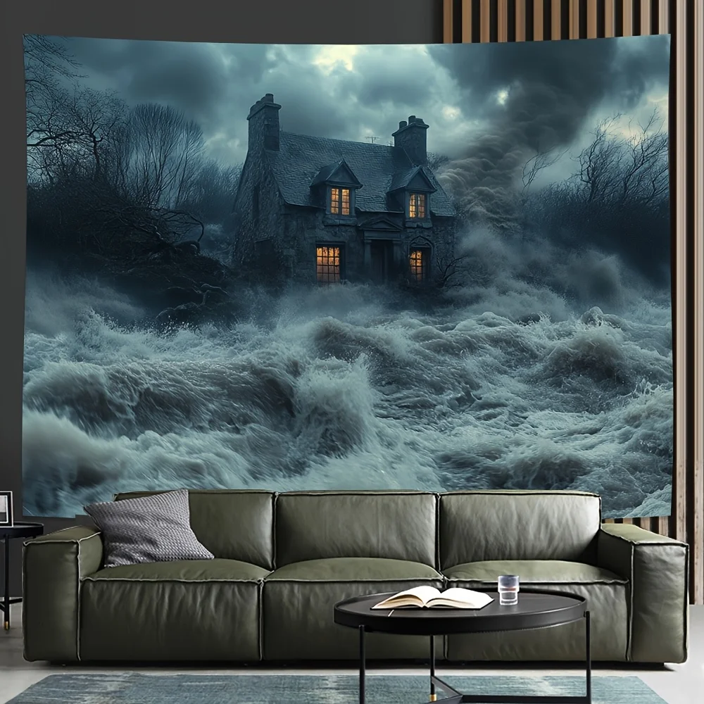 Beach Cottage Theme Digital printing polyester wall hanging tapestry decorative Living room bedrooms Office background gift
