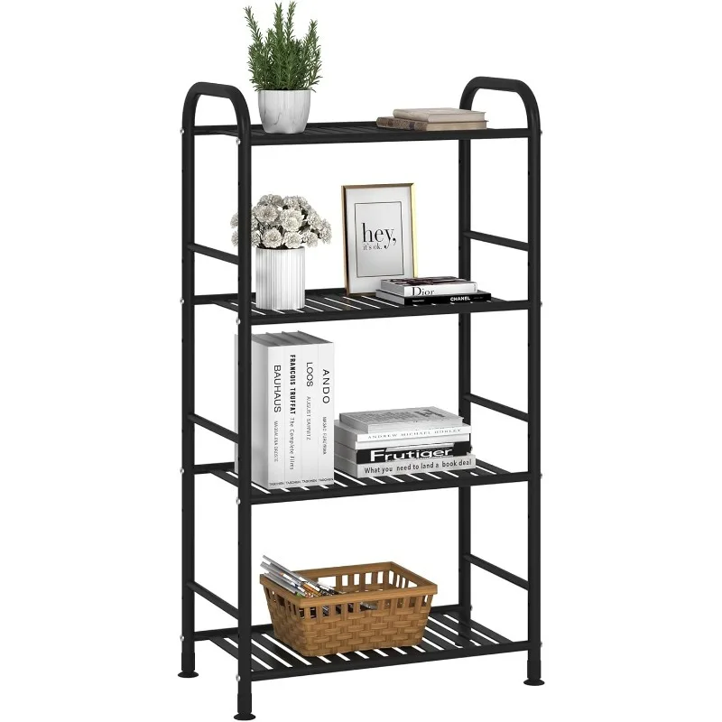 

4-Tier Adjustable Shelving Unit, Heavy Duty Storage Rack Organizer Metal Corner Shelf for Kitchen Living Room