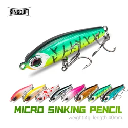 Kingdom  Micro Singking Pencil Fishing Lures 40mm 4g Artificial Hard Baits High Quality Micro Hard Lures Bass Fishing Tackle