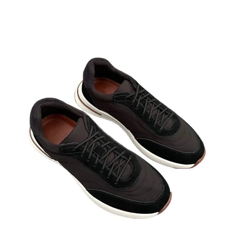 New product stream casual men's shoes, beef suede splicing washing water cloth thick-soled lace-up 100 casual shoes view 2