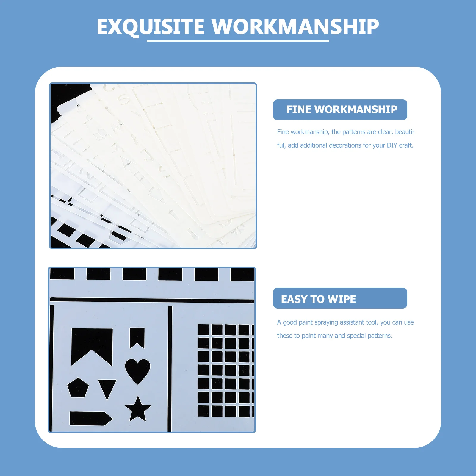 

16Pcs Painting Stencils Journal Drawing Templates Hollow-Out Design for DIY Crafts Wall Wood Block Multi-Function Creative