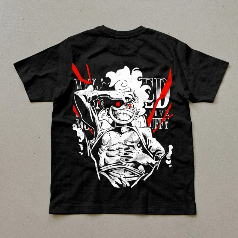 2025 قطعة واحدة على الطراز الياباني الرسوم المتحركة الطباعة فضفاضة الرجعية القطن الثقيل زوجين موضة الجولة الرقبة قصيرة الأكمام تي شيرت