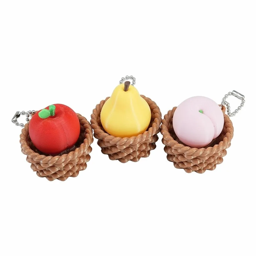 3D Printed Roller Stress-relief Button Portable Gear Roller Slides Smoothly Backpack Pendant Fruits Vegetables