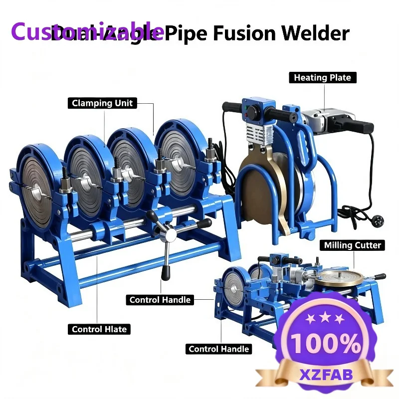 Factory Direct 2026 700W Hand Push PE  Fusion Welder 63-200mm Hot Melt Butt Welding Machine Precision Plastic Pipe Connection Pr