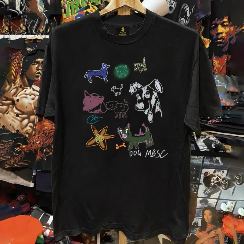 Loose Fit Cotton T-Shirt Unisex Short Sleeve Double Thread UPUPXIA Hero Print Sweat Absorbent round Neck Casual Summer Top