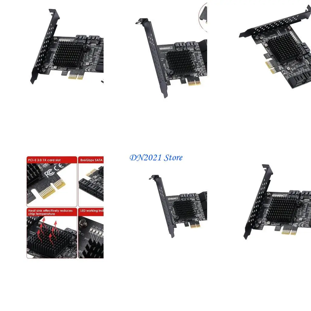 

F3KE PCIE TO 8PORT SATA3.0 Плата расширения контроллера PCI-E 1X 2X 4X 8X 16X Интерфейс