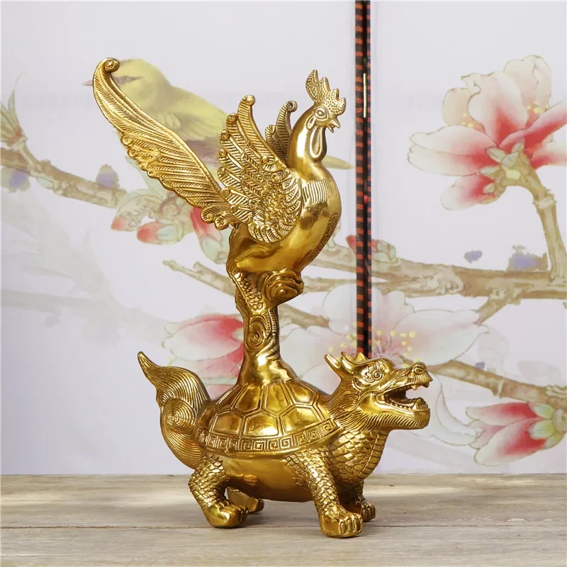 Chicken Copper Dragon Turtle GOLDEN Independent Decoration Chinese Zodiac Or Roaster Brass Lucky Metal