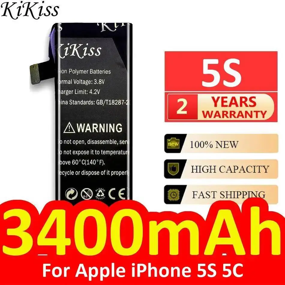 Mobile Phone Battery Premium Replacement 3400mAh For Apple iPhone 5S 5C Reliable Power Supply