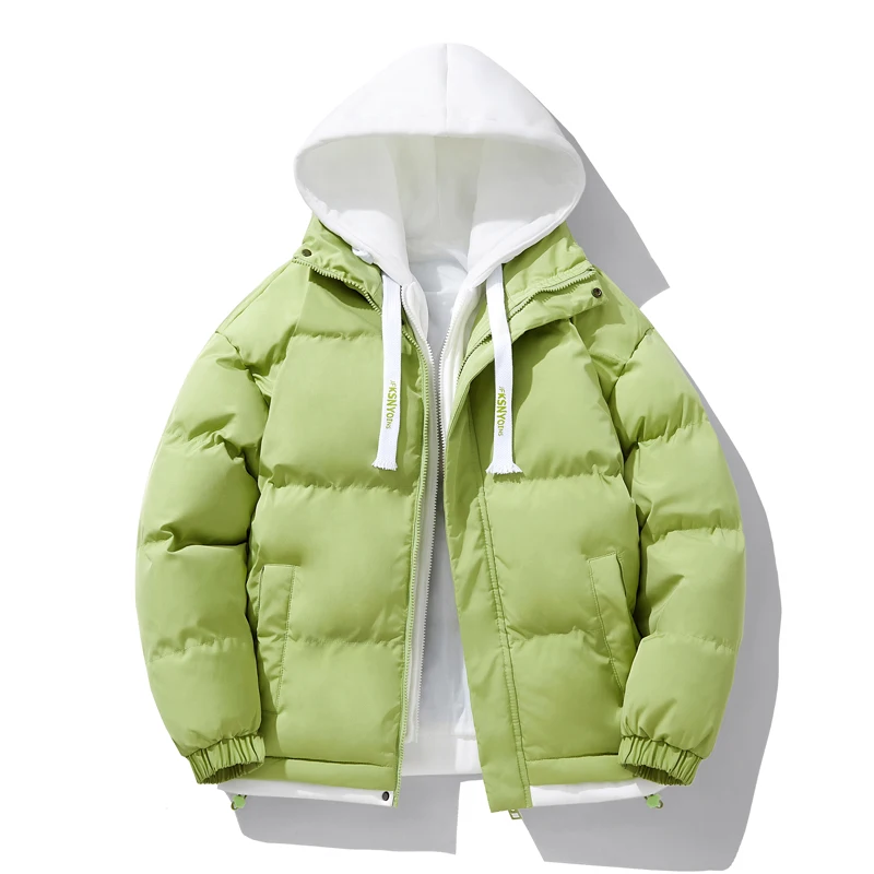 FGKKS 2024 Parka per il tempo libero all'aperto imbottito in cotone da uomo con cappuccio Slim-Fit Parka Streetwear di alta qualità imbottito in cotone da uomo