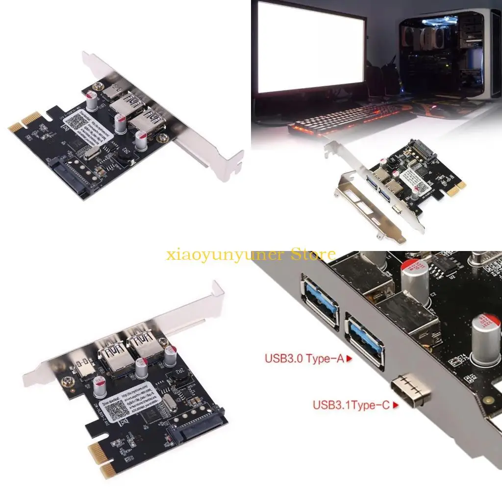 

P9JB PCIE TO USB3.0 Card Card, USB3.0 Typea и USB3.1 Typec Port Self-Power