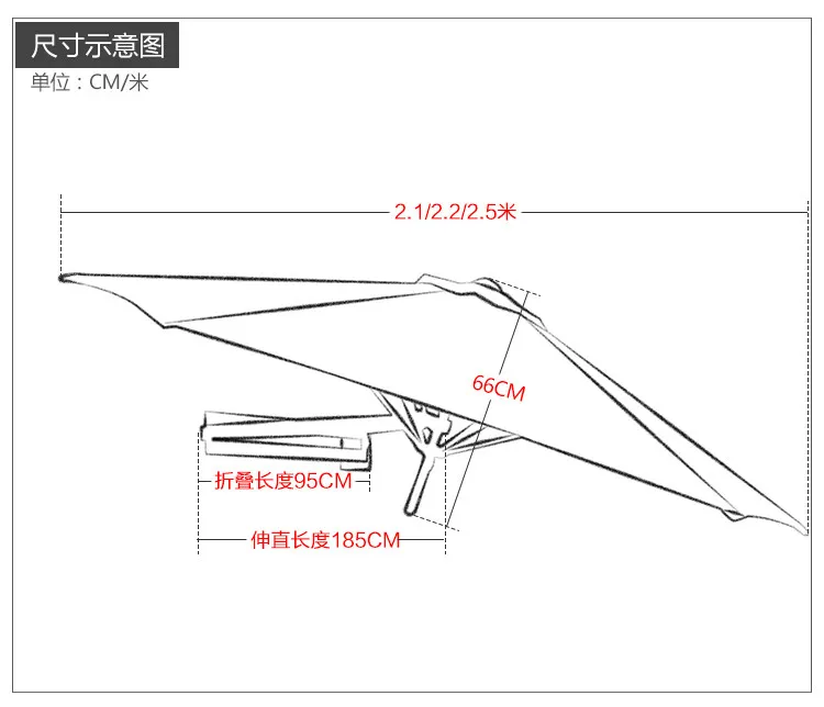 Factory Direct 2026 Outdoor Parasol Round Balcony Umbrella Wall Folding Retractable Sun Umbrella Outdoor Villa Courtyard Rooftop