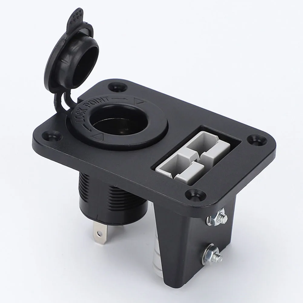 Amp Flush Mounting Bracket Connector Flush Mount Plate 12-24 Volts. 48x37mmx16mm PETG Plastic 12-6AWG Black And Gray