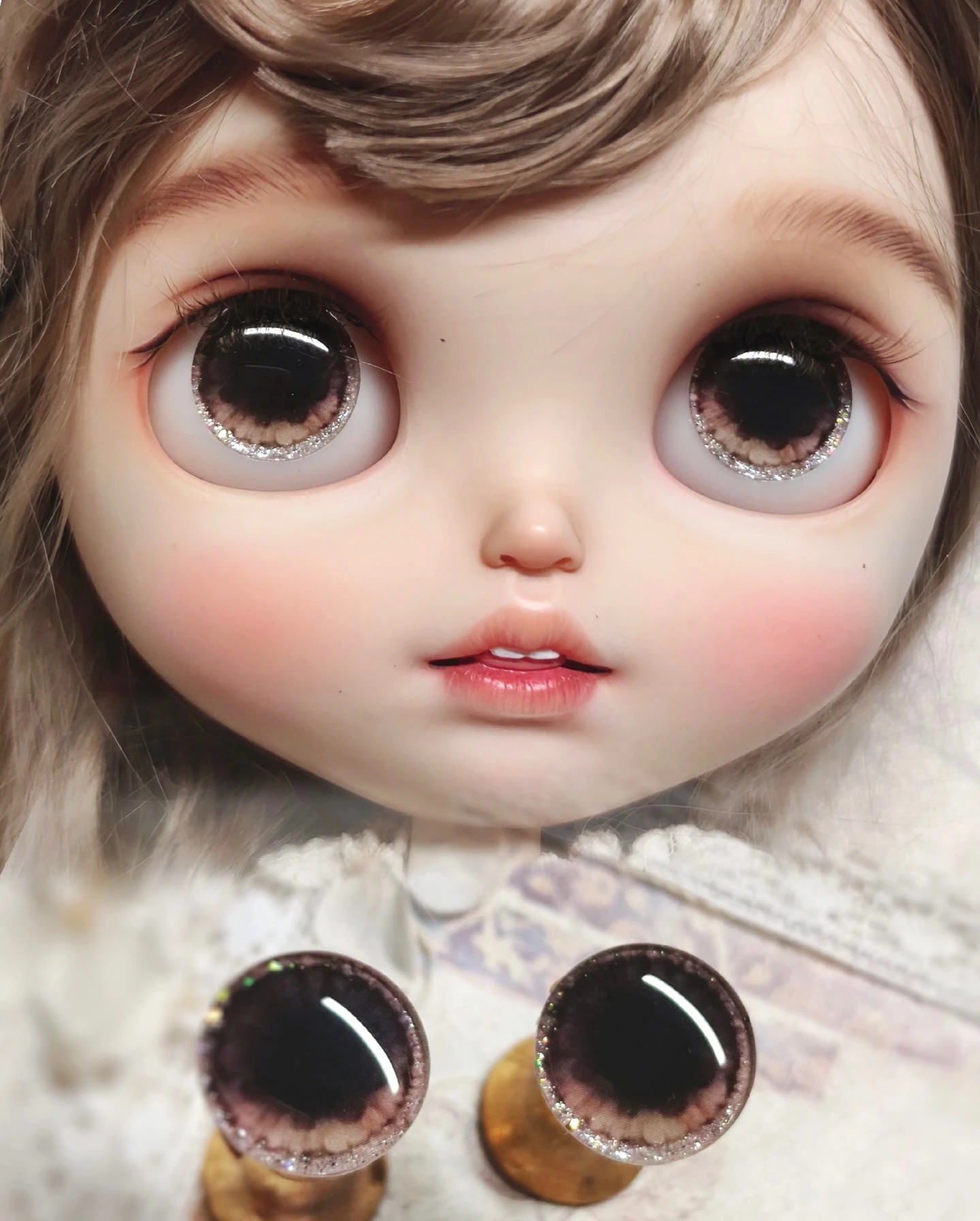 Dula Handmade Magnetic Eye-bracket Glass Hand Drawn Printing Eyepiece Eye Chips Blythe Bjd Doll Accessories