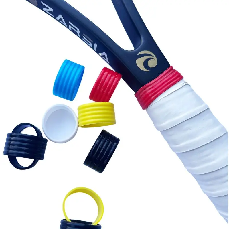 5 Peças/Lote Anel de Fixação de Silicone Reutilizável para Fita de Empunhadura de Raquete de Tênis, para Fixar o Extremo da Overgrip, Acessórios de Tênis