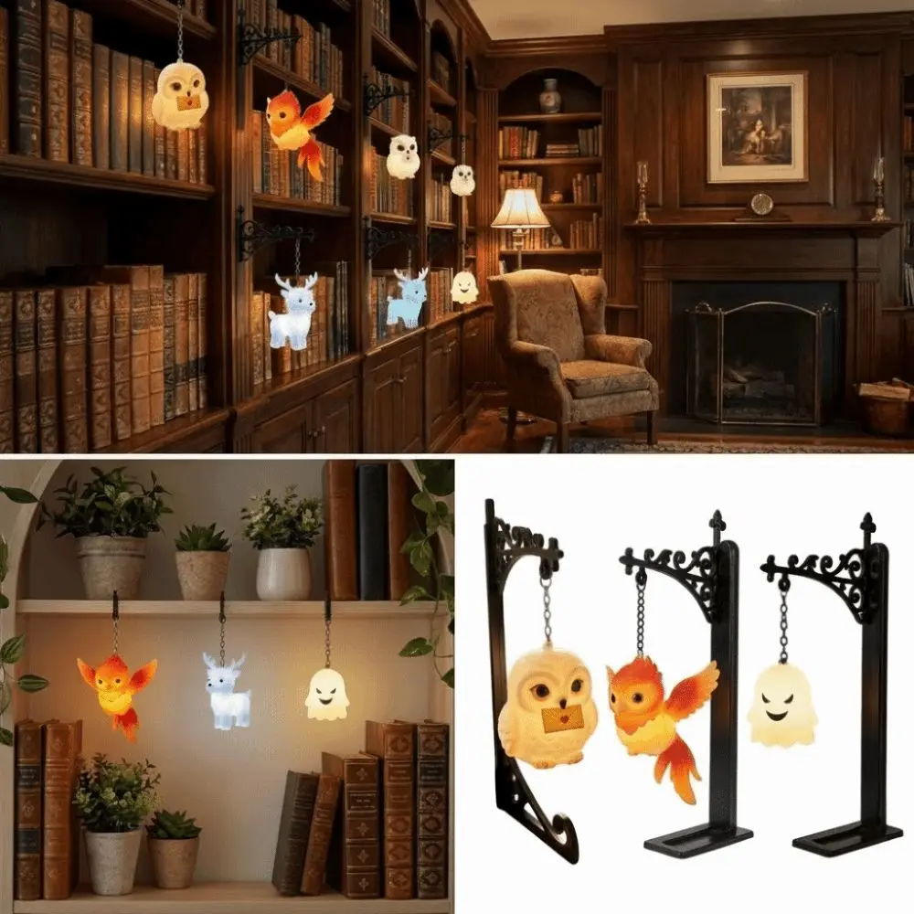 Vintage Iron Craft Ghost Light Bookshelf Lamp LED Warm White Night Light for Library Reading Nook Home Atmosphere Decor