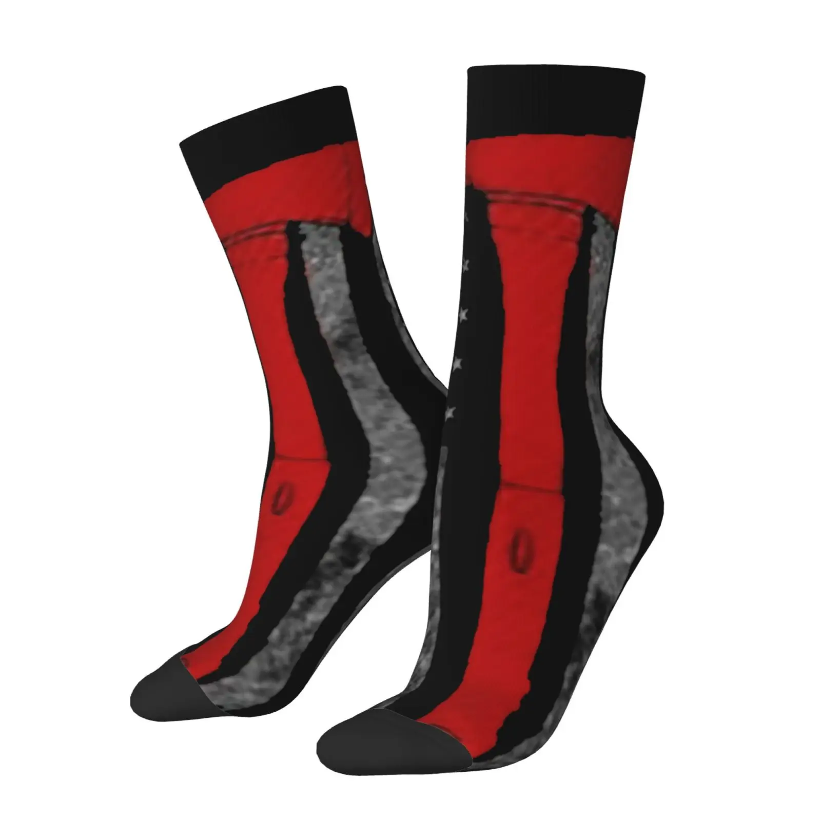 

American Flag with Firefighter Axe Portable Socks Retro Style Casual Fashion Men's Socks Gift Novelty Funny Street Hip Hop Socks