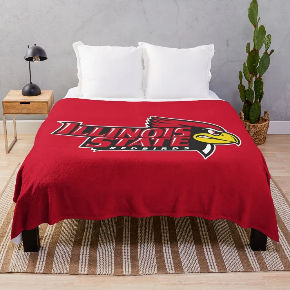 

the Redbirds Illinois State-icon Throw Blanket Flannels Blanket Decorative Sofa Blankets Moving Blanket