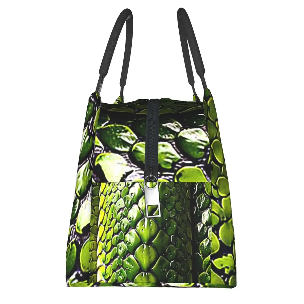 Peau de serpent vert Serpent imprimé Animal Viper sacs à déjeuner boîte à Bento déjeuner fourre-tout sacs de pique-nique sac thermique pour femme bureau