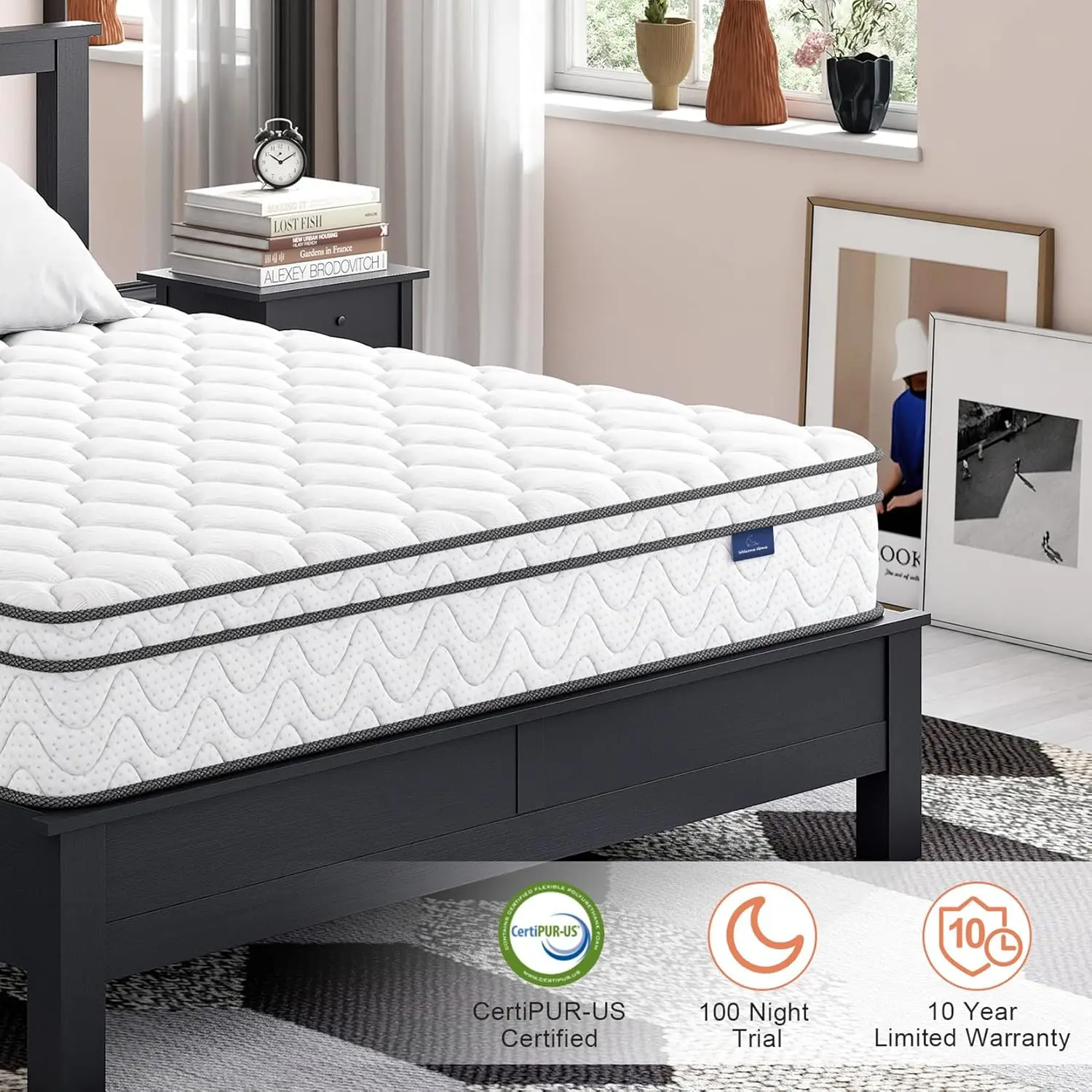 9 Inch Hybrid Twin Size Mattress in a Box, Gel Memory Foam and Pocket Coils Innerspring Mattresses with Ergonomic Design, Medium