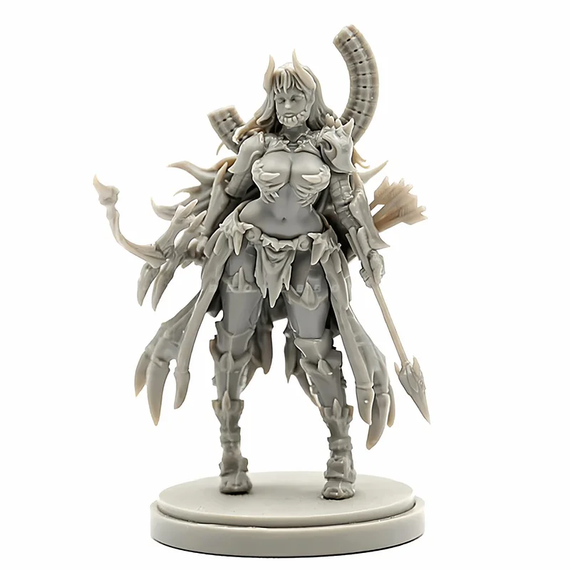 

38mm Resin Model Figure Beauty Soldier Goddess Series Gk Micro Miniature 3d Printed White Model Toy Unassembled And Unpainted