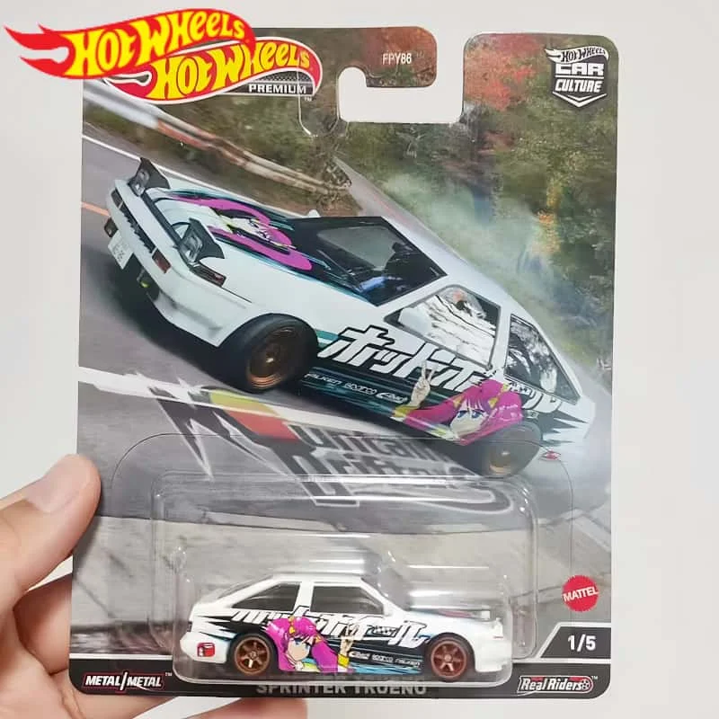 In Stock Hot Wheels Premium 1:64 Toyota Ae86 Sprinter Trueno Fpy86 Collection Of Die-Casting Alloy Trolley Model Ornaments Toys