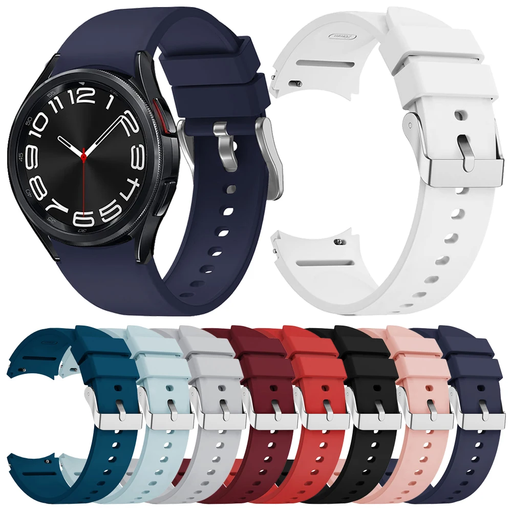 Tali jam tangan Samsung Galaxy, tali asli untuk Samsung Galaxy Watch 6 5 Pro 40 44mm 45mm tali jam 6 4 klasik 47mm 43mm sabuk silikon lembut olahraga