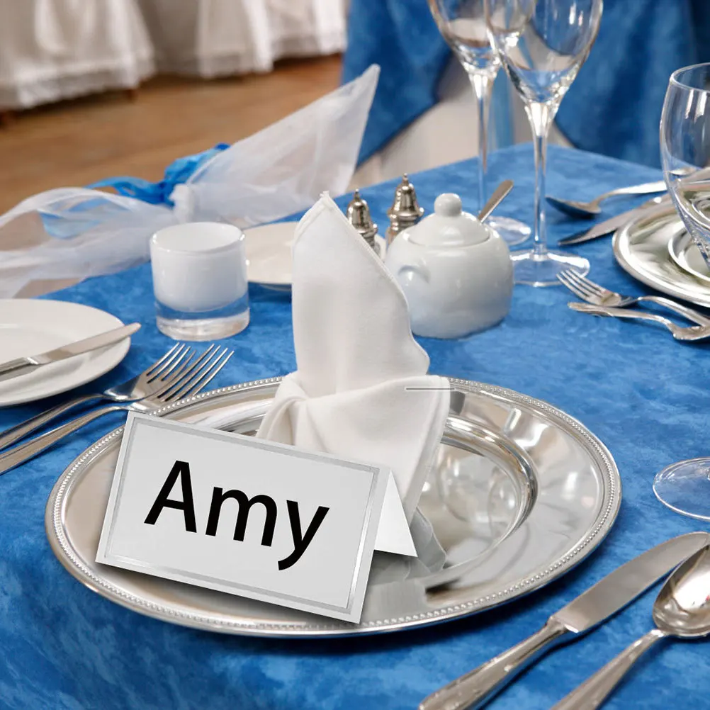 

200Pcs Reserved Table Signs Folded Place Cards Wedding Banquet Party Seating Name Cards Blank Wedding Signs Place Name Card