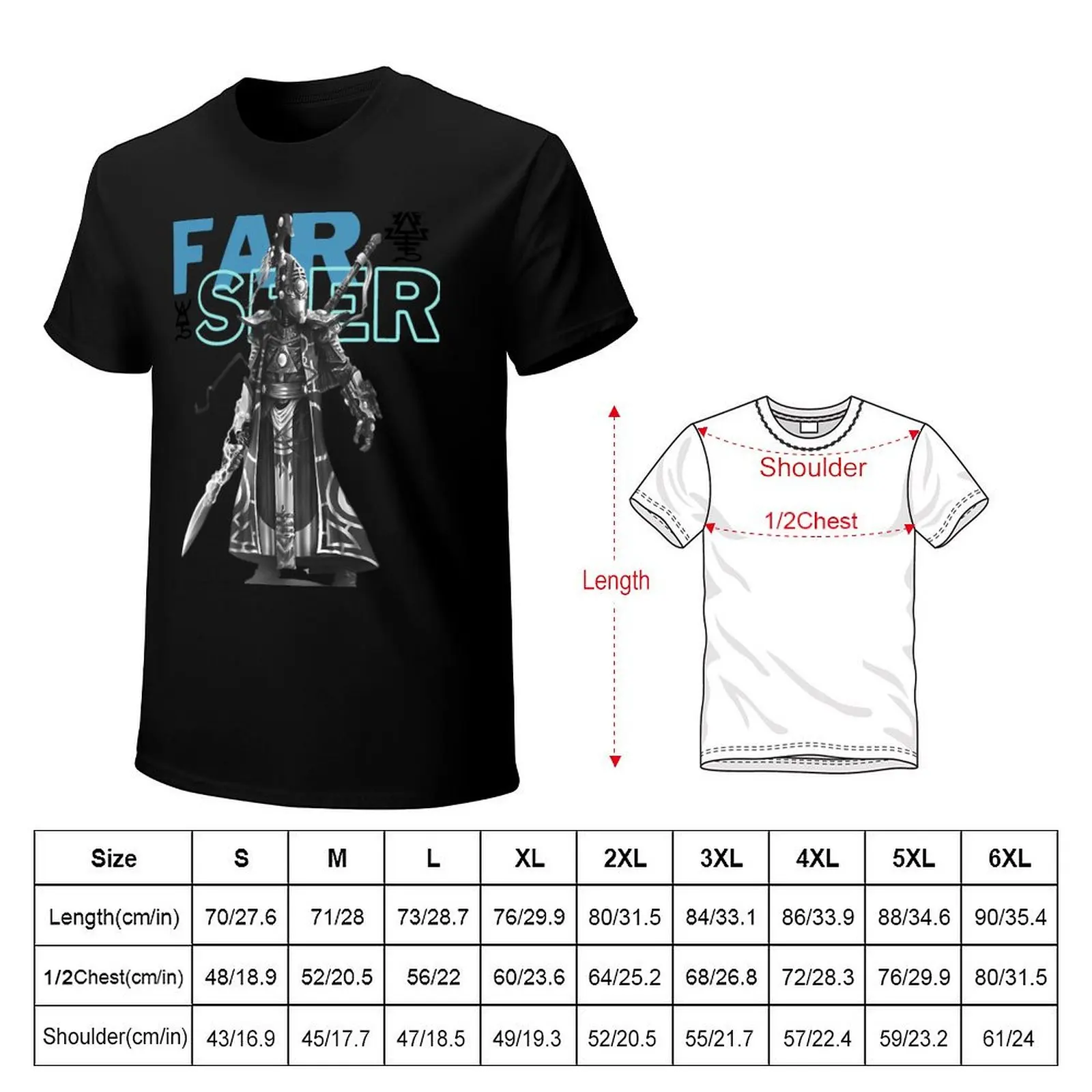 Eldar Aeldari Farseer Space Elf أبيض أزرق رمادي تي شيرت تي شيرت رجل أنيمي الملابس أنيمي قميص رجالي خمر تي شيرت #2