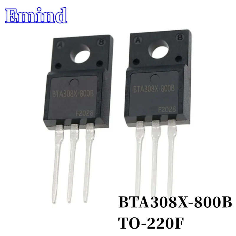 5Pcs BTA308X-800B BTA308X Thyristor TO-220F Plastic Package 8A/800V DIP Triac Large Chip