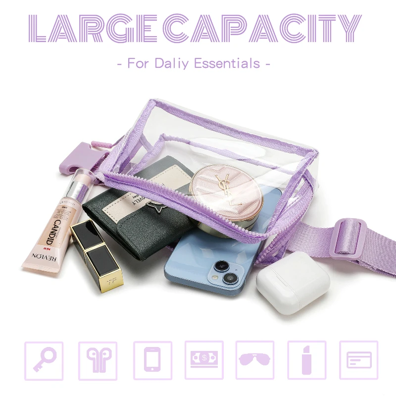 Marsupio trasparente per donna uomo marsupio trasparente taglie forti con tracolla regolabile per concerti eventi sportivi