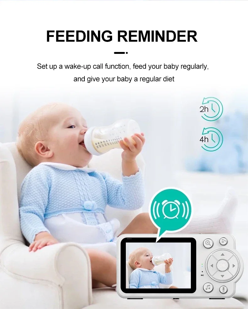 Electronic baby monitor, security surveillance camera with 2.8 inch LCD display Video intercom for newborn babies