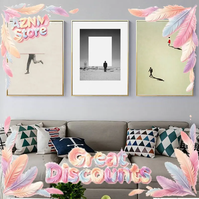 2026 Colorful Picture Nordic Figure Wall Art for Living Room Unique Poster Canvas Painting Decor Humorous Posture Prints Modern