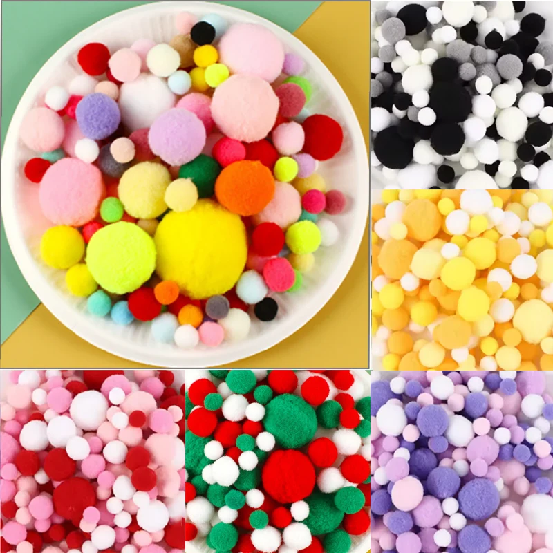 10-30 مللي متر 20 جرام متعدد الحجم مزيج الألوان لينة بوم بومس الكريات الكرة اليدوية الاطفال اللعب ديكور الزفاف DIY بها بنفسك الحرفية لوازم الخياطة #1