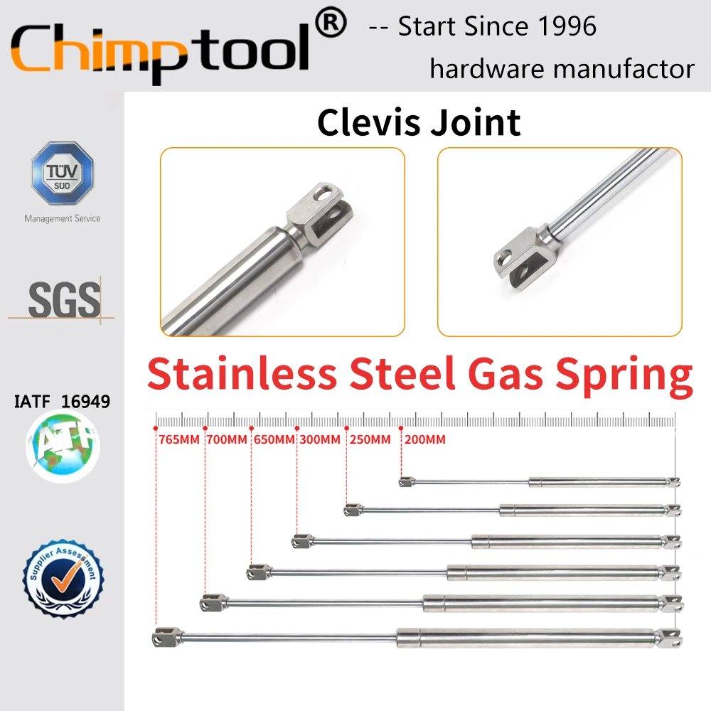 1 Pc Clevis Joint Stainless Steel 316 Gas Spring Universal Shock Absorber Hydraulic Lift Support Strut Bar Customizable