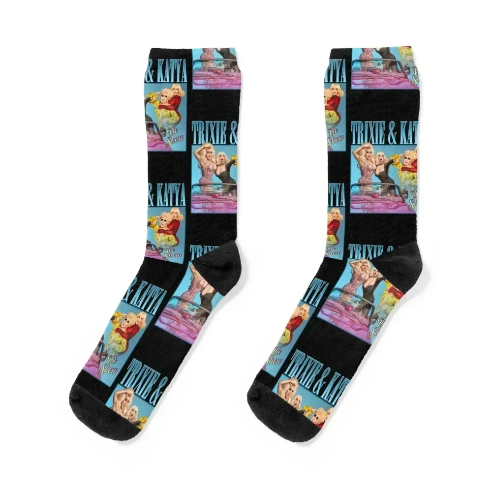Trixie and Katya Art Socks Running Men's Soccer designer Socks Girl Men's Lots cycling Sports Socks Male Women's