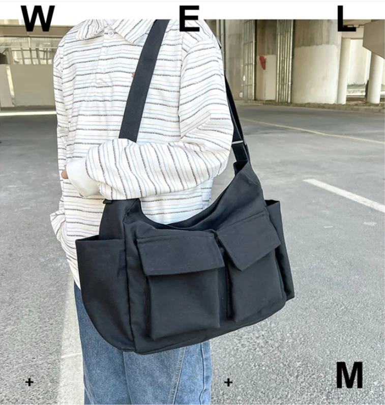 

Large Capacity Messenger Bag Men's Workwear Casual Canvas Shoulder bag Female Simple Student Class Commuting Computer Bags Bolsa