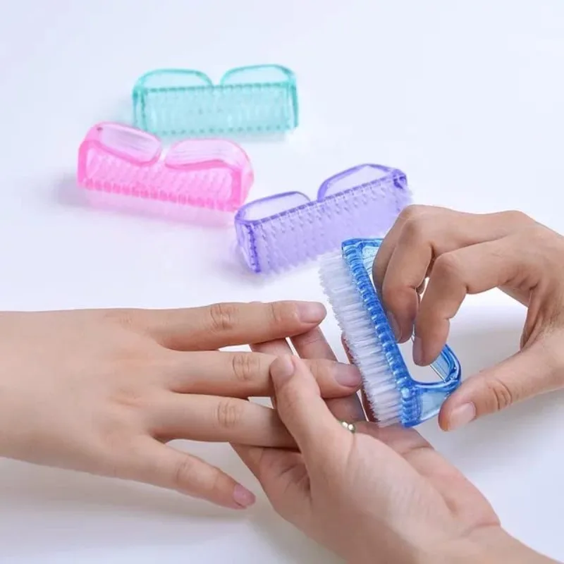 Conjunto de escova de unhas de 10 peças-punho de plástico para limpeza de unhas e pés, purificador fácil para manicure diária e pedicure