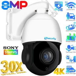 4K 8MP 30X Zoom PTZ IP Kamera Outdoor Mensch/Auto Erkennen Auto Tracking Speed Dome Kamera 60M IR Wifi PoE CCTV Überwachung Kameras