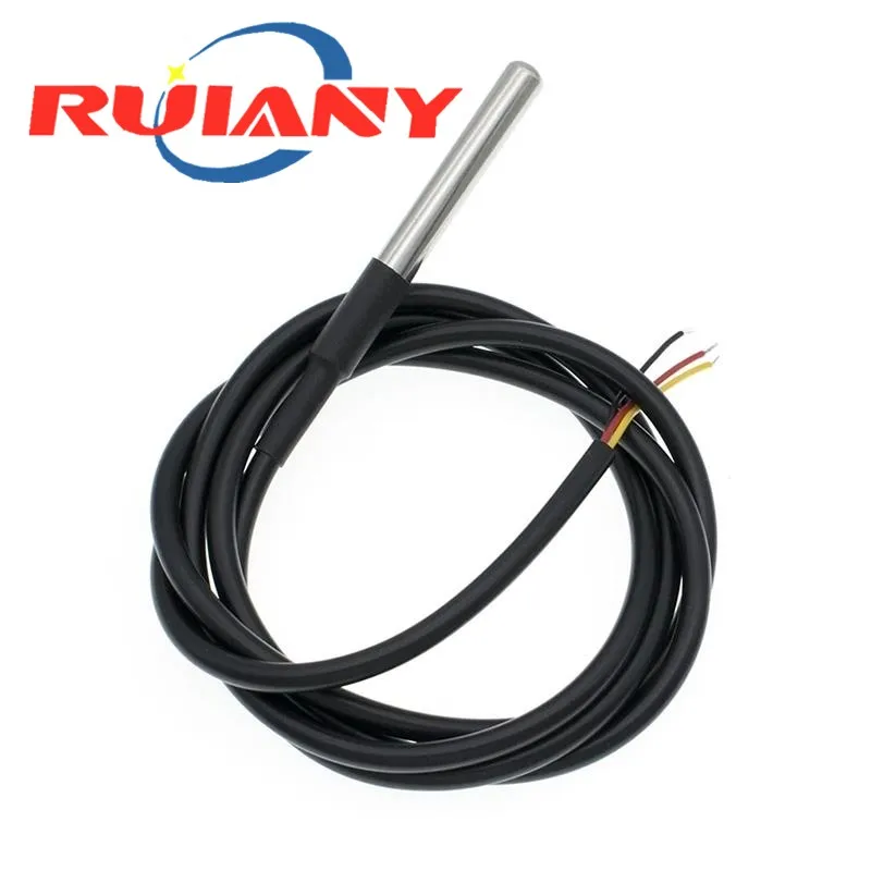 

DS18B20 Temperature Sensor Stainless Steel Package 1M / 2M / 3M Waterproof 18B20 Cable Temperature Probe For Arduino