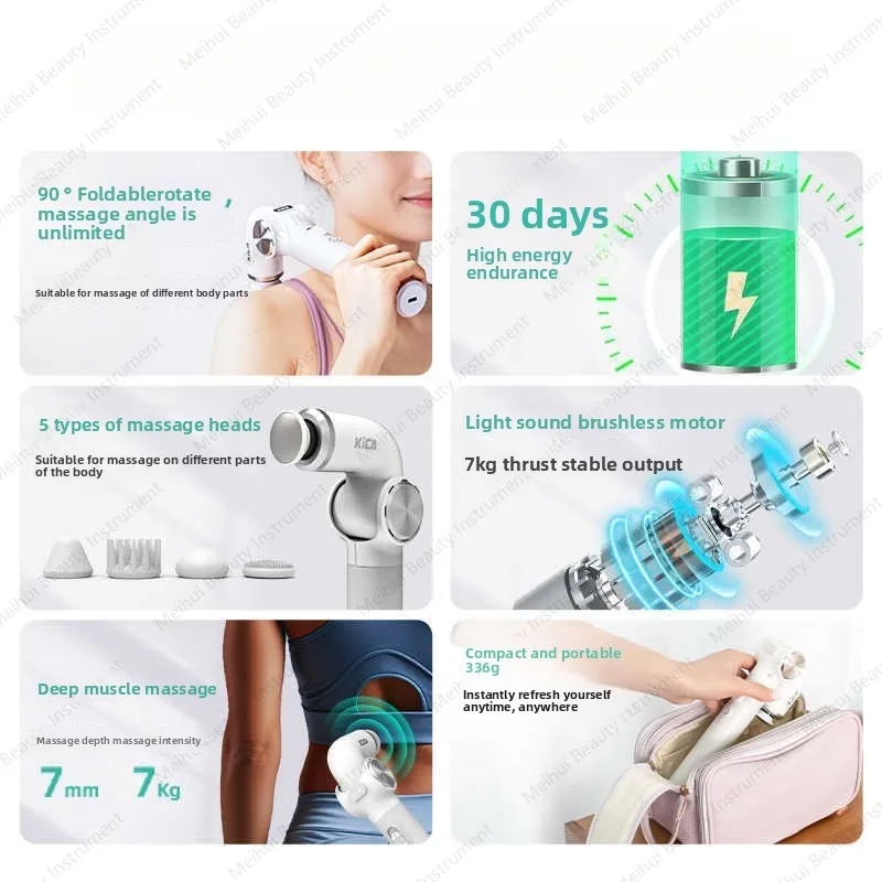 Fascia Gun Foldable Muscle Relaxation Ultra Mini Professional Massager Women's Small Neck Apparatus