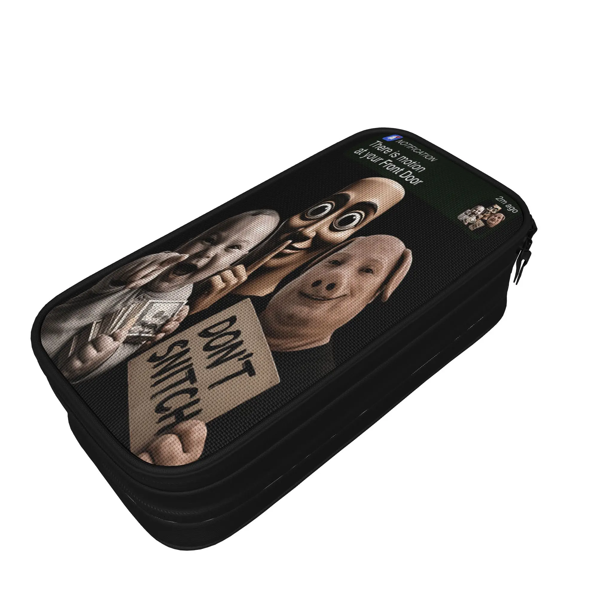 Motion at Your Front Door Tung Sahur John Pork Ai Baby Meme Pencil Case Zipper Pen Box Students Kawaii Large School Pencil Cases