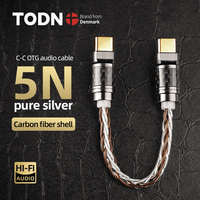 TODN OTG Audio Cable Hifi USB Cable Type C To C 5N pure silver conductor Carbon fiber shell HiFi Portable DAC Heaphone Amplifier