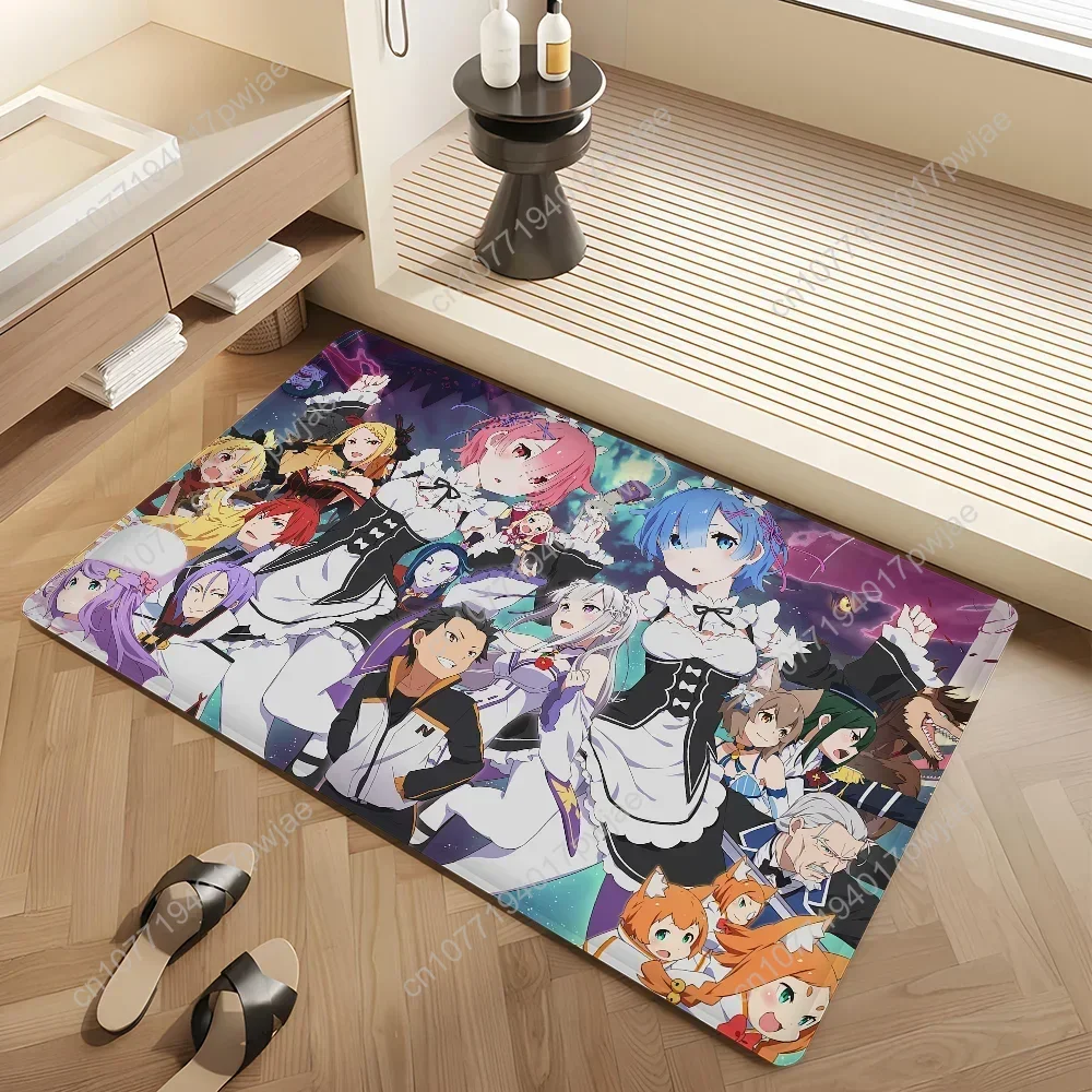 Re Zero Anime Raummatten Retro Multiple Choice Wohnzimmer Küchenteppich Rutschfester Willkommensteppich