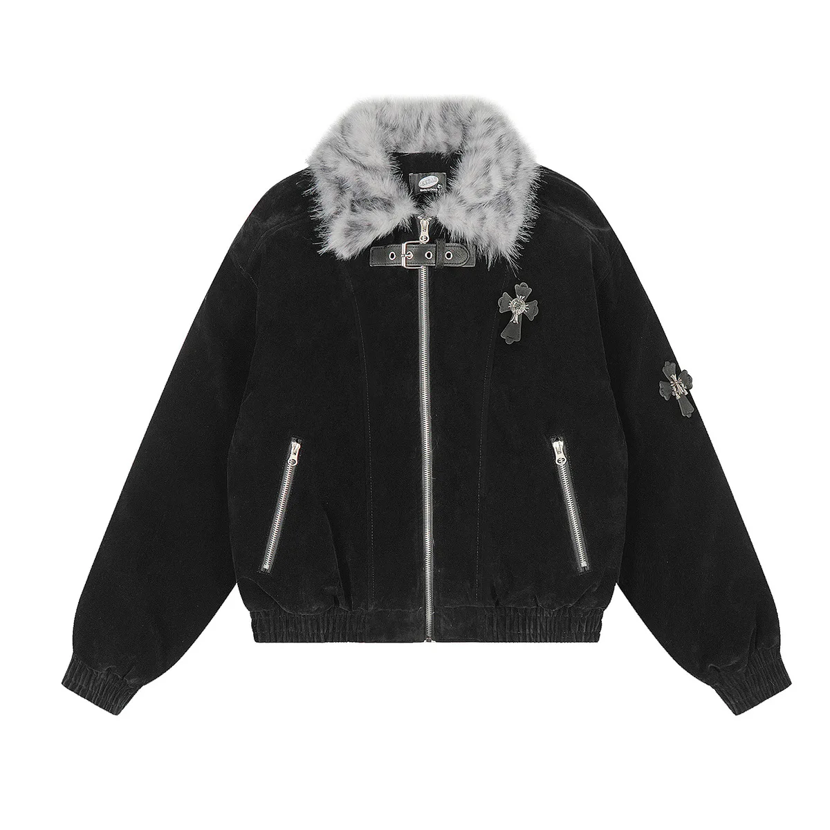 Americano retro rua moda montanha escultura casaco acolchoado inverno manter quente bordado design homem jaqueta de inverno