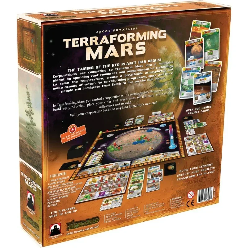 English Terraforming Mars Board Game, Family and Party, Funny Table Game, Friends Entertainment, Strategy Game, 2-5 Players