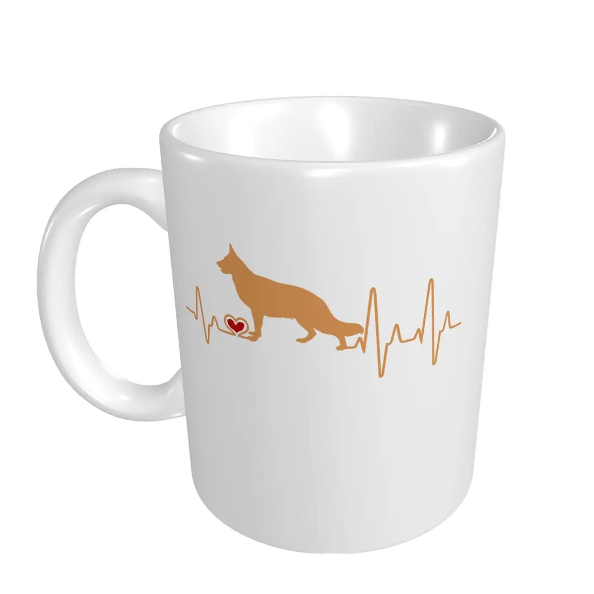 Mark Cup Mug German Shepherd Dog Heartbeat Pulse Coffee Mugs Tea Milk Water Cup Travel Mugs For Office Home