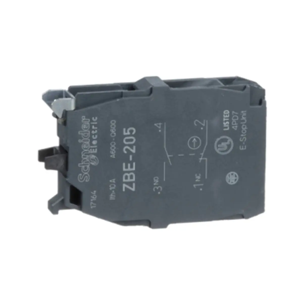 

5 pcs ZBE205 Harmony, 22mm Push Button, add on contact block, 1 NO and 1 NC, screw clamp terminal