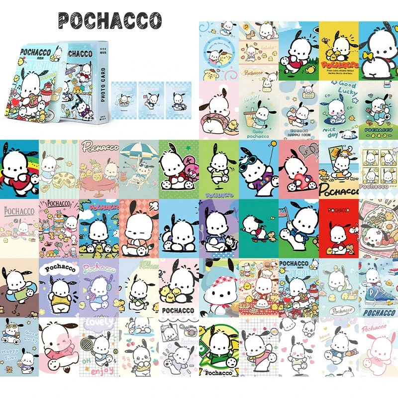 50pcs/Set Sanrio Hello Kitty My Melody Kuromi Cartoon Flash Card Anime Character Card Animation Peripherals Toy Girls Toy Card